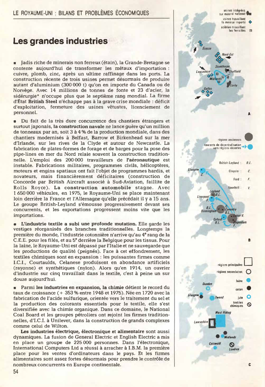 Prévisualisation du document Les grandes industries au Royaume-Uni (en 1980)