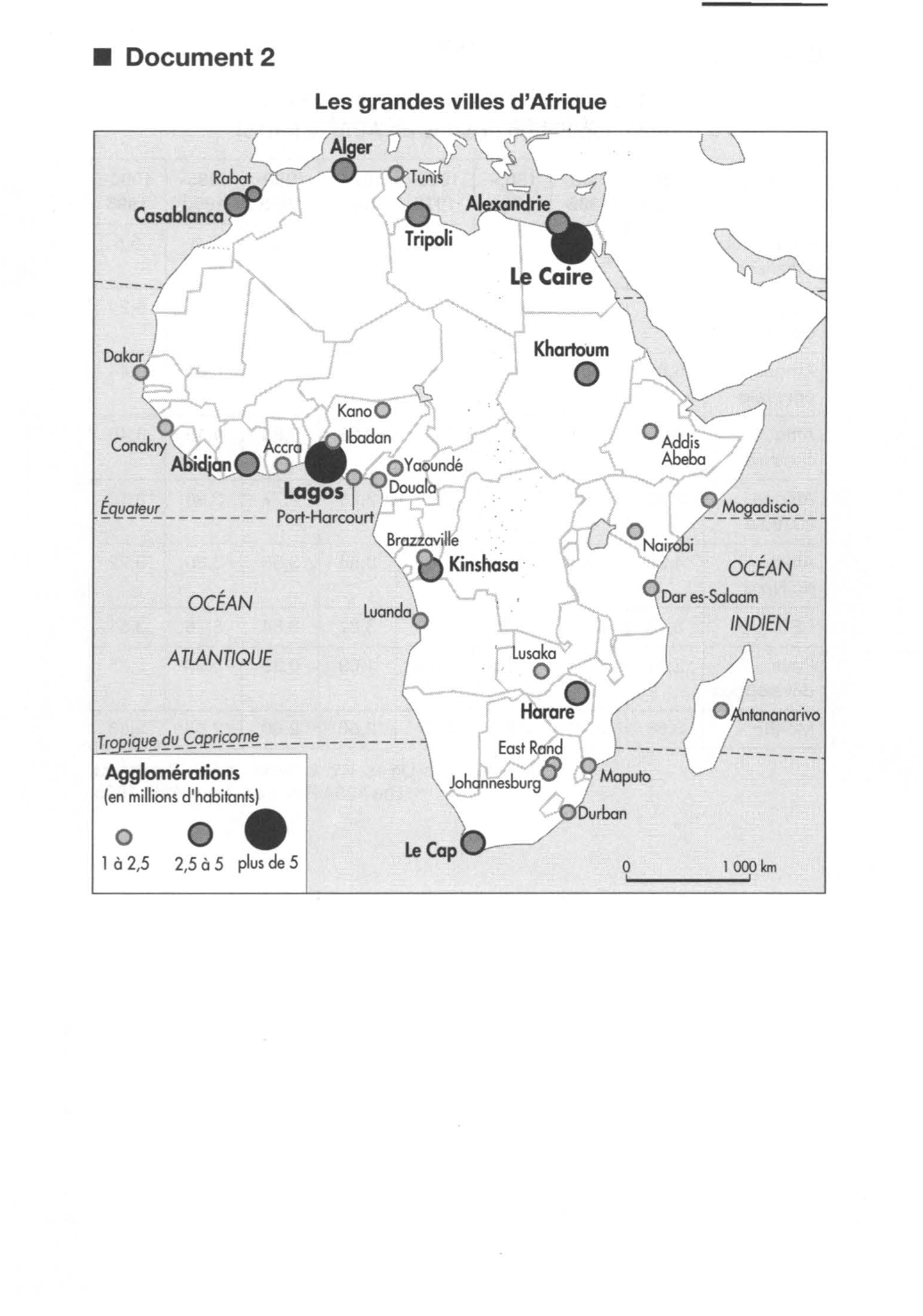 Prévisualisation du document Les grandes villes d'Afrique et leur évolution