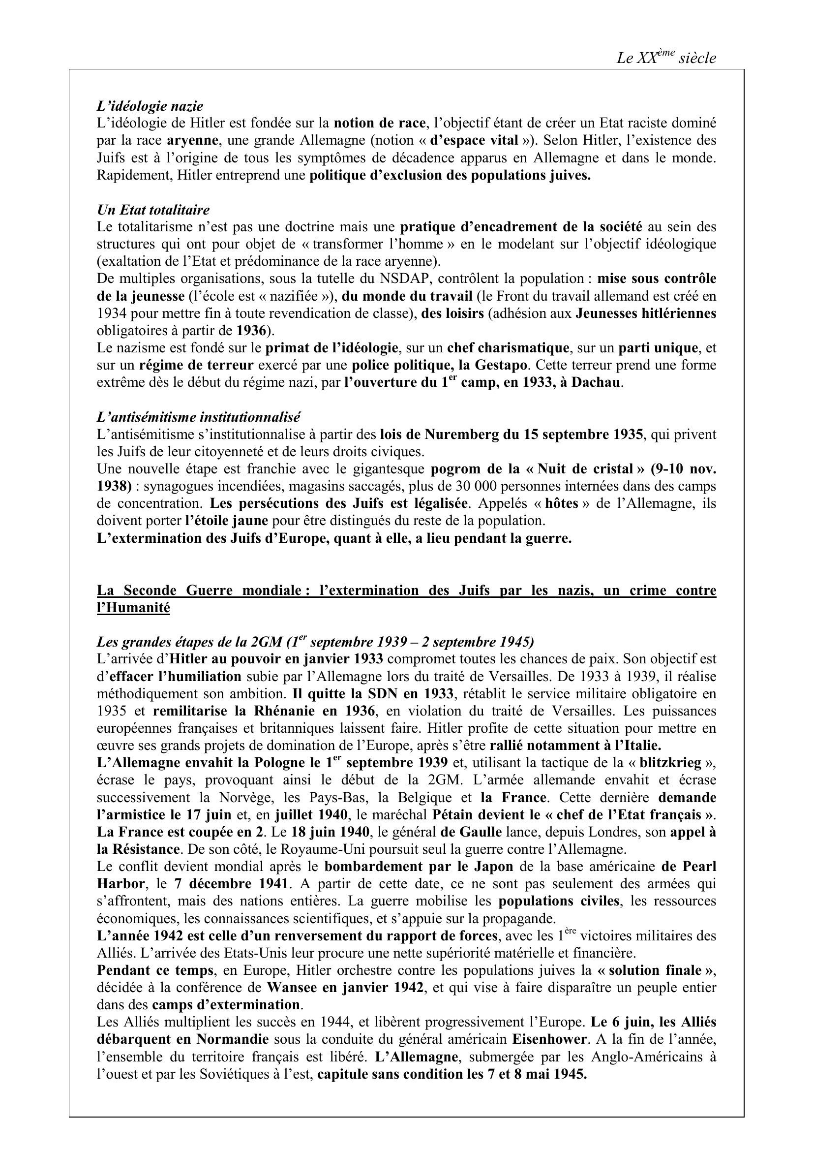 Prévisualisation du document LES GUERRES AU XXème SIÈCLE (CRPE)