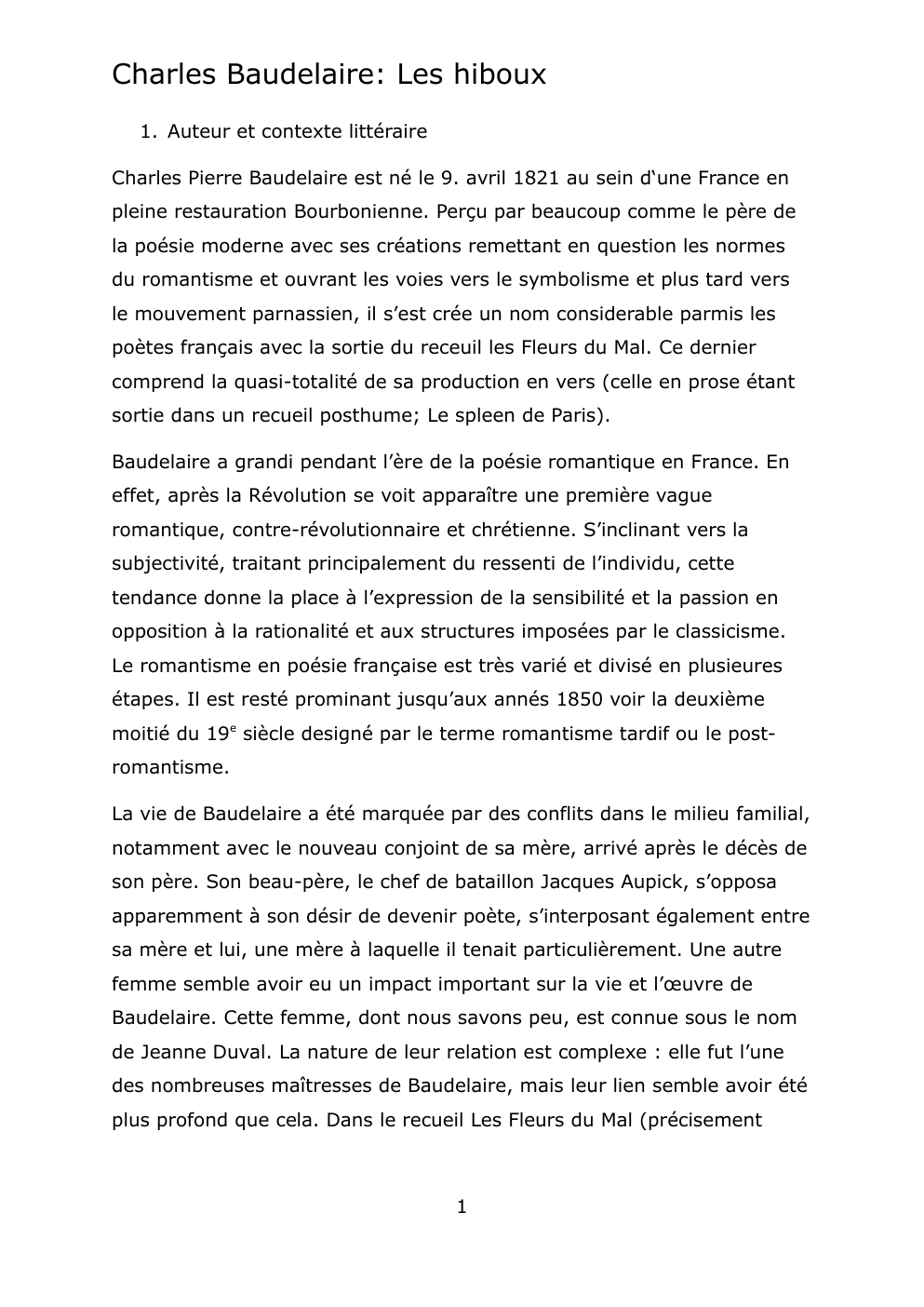 Prévisualisation du document Les Hiboux de Charles Baudelaire