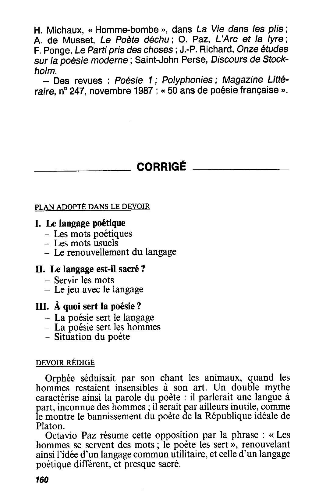 Prévisualisation du document « Les hommes se servent des mots ; le poète les sert. » Octavio Paz, Prix Nobel de littérature 1990, L'Arc et la Lyre