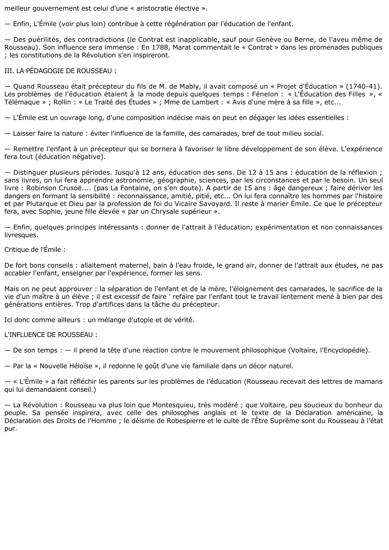 Prévisualisation du document LES IDÉES DE ROUSSEAU