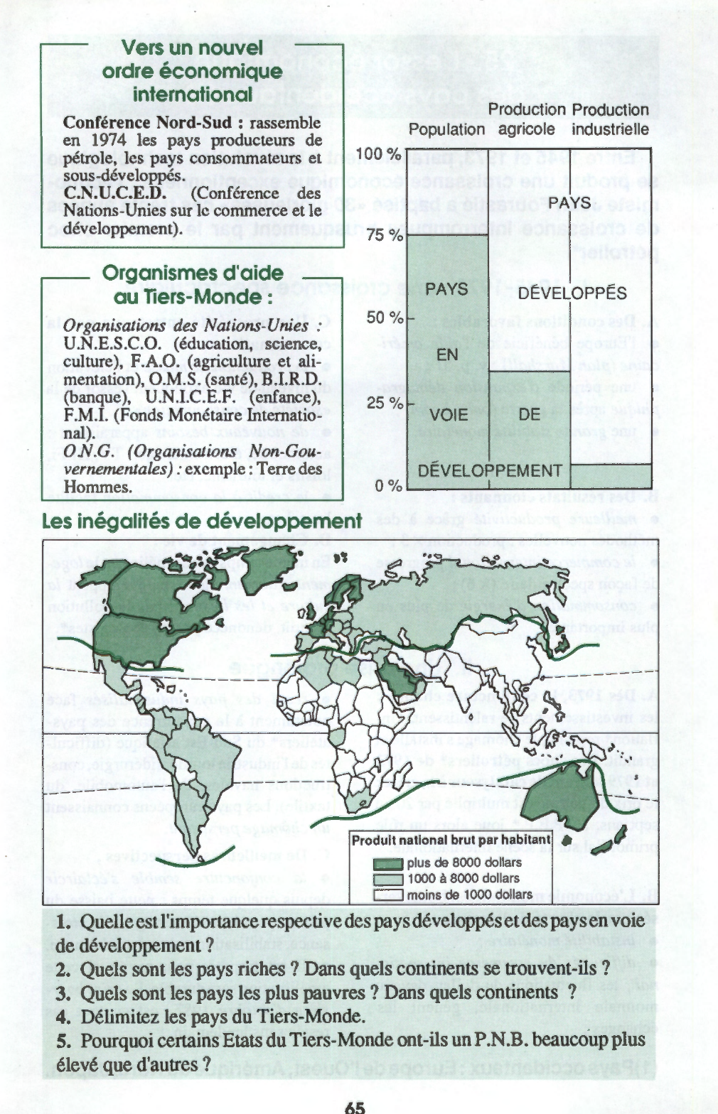 Prévisualisation du document Les inégalités de développement