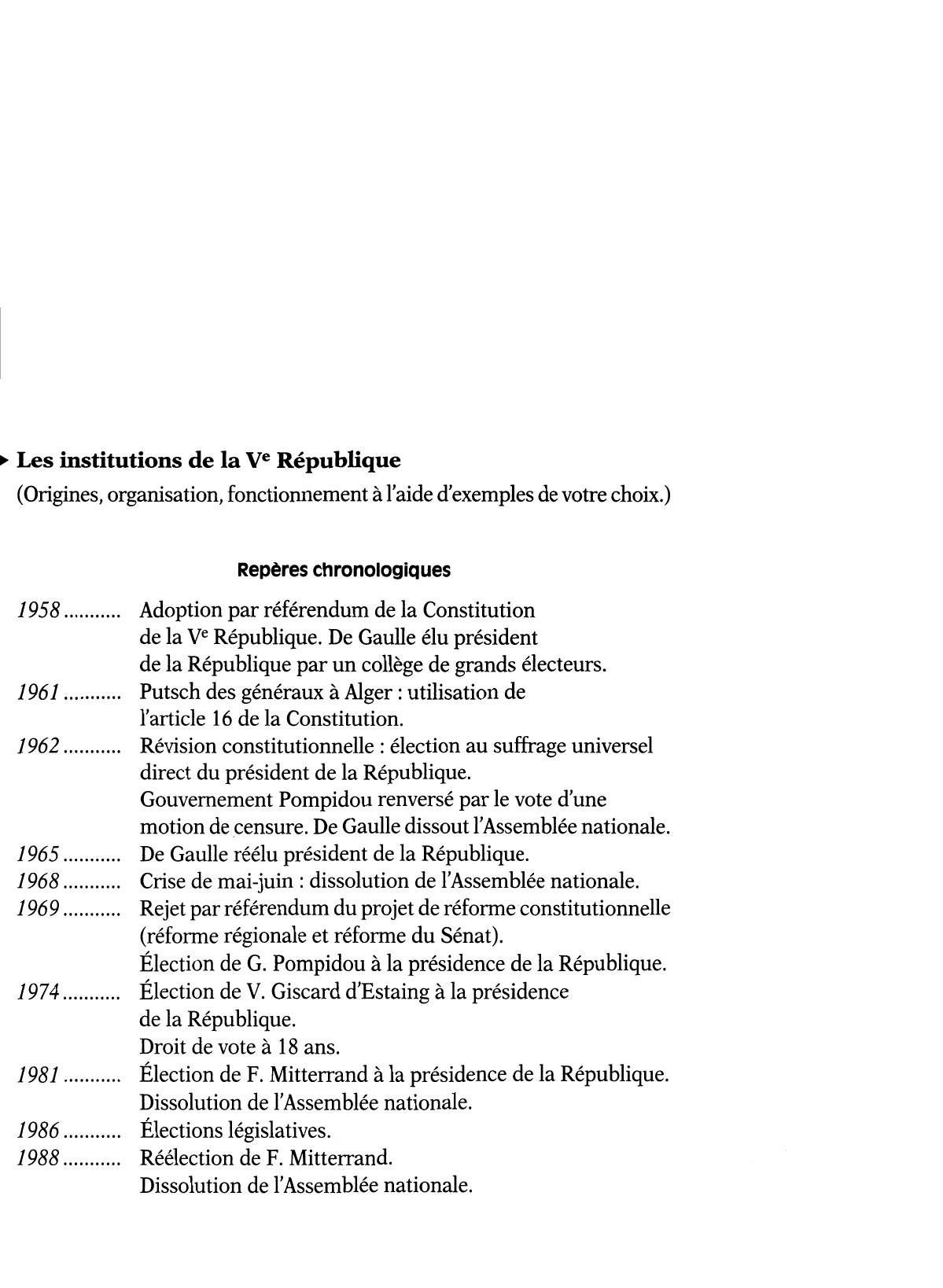 Prévisualisation du document Les institutions de la ve République ?