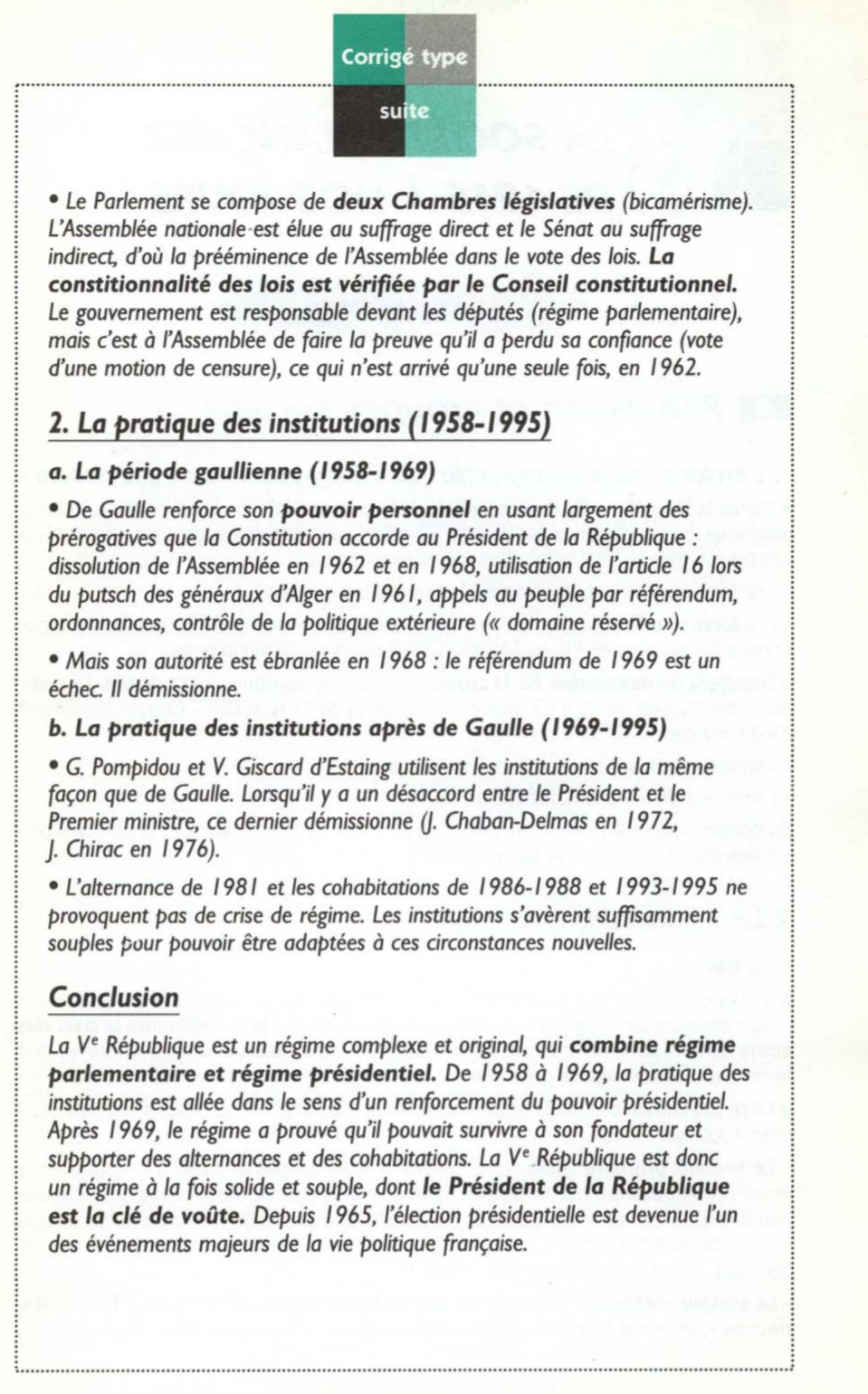Prévisualisation du document Les institutions de la Ve République et leur pratique de 1958 à nos jours.