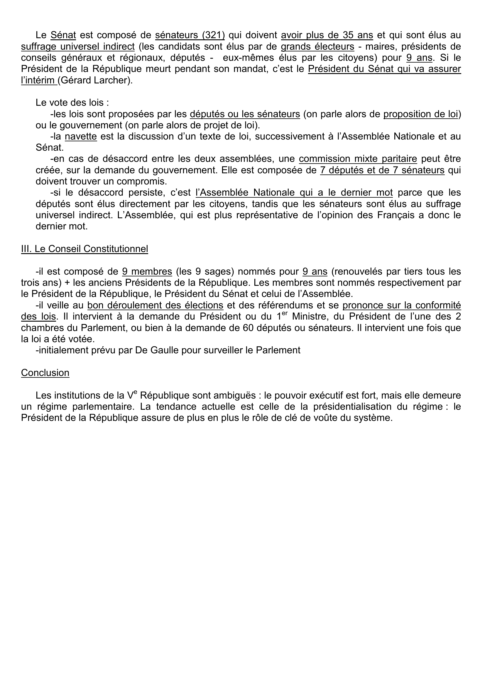 Prévisualisation du document LES INSTITUTIONS DE LA Ve REPUBLIQUE