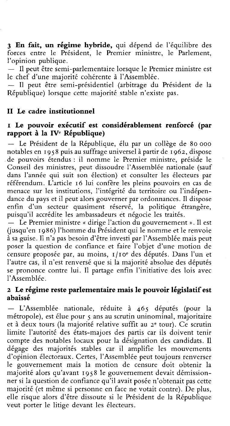 Prévisualisation du document Les institutions des la Ve République et leur fonctionnement de 1958 à 1961. Histoire.