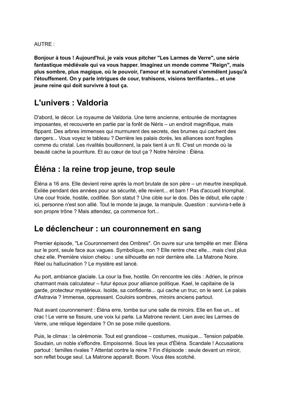 Prévisualisation du document Les larmes de verre série