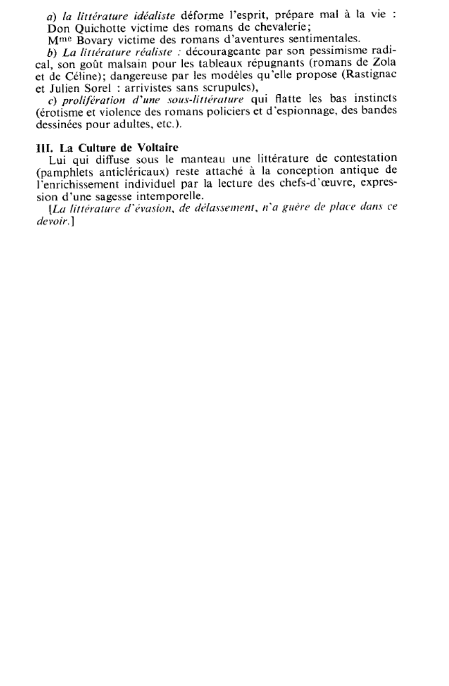 Prévisualisation du document « Les lettres nourrissent l'âme, la rectifient, la consolent. » Expliquez cette maxime de Voltaire. Peut-on la discuter? Dans quelle mesure votre approche des œuvres littéraires vous permet-elle de vérifier cette triple vocation des Lettres ?