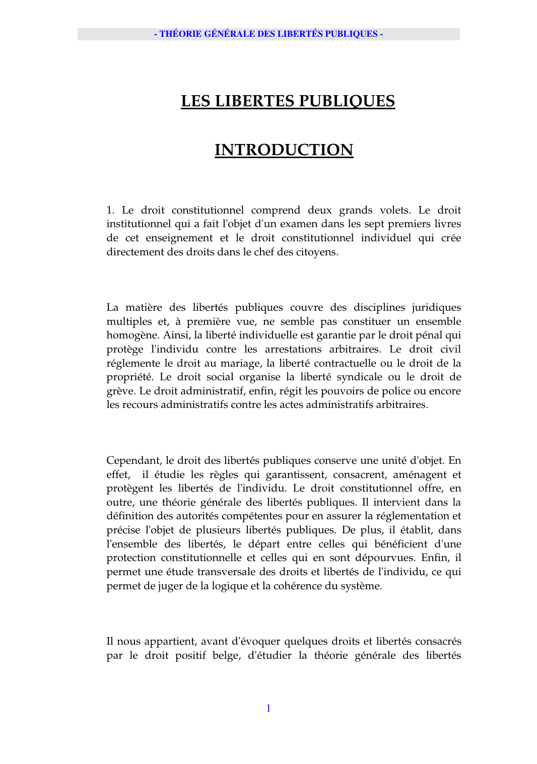 Prévisualisation du document LES LIBERTES PUBLIQUES   INTRODUCTION 1.
