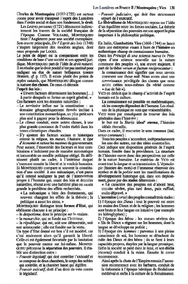Prévisualisation du document Les Lumières en France / Montesquieu ; Vico