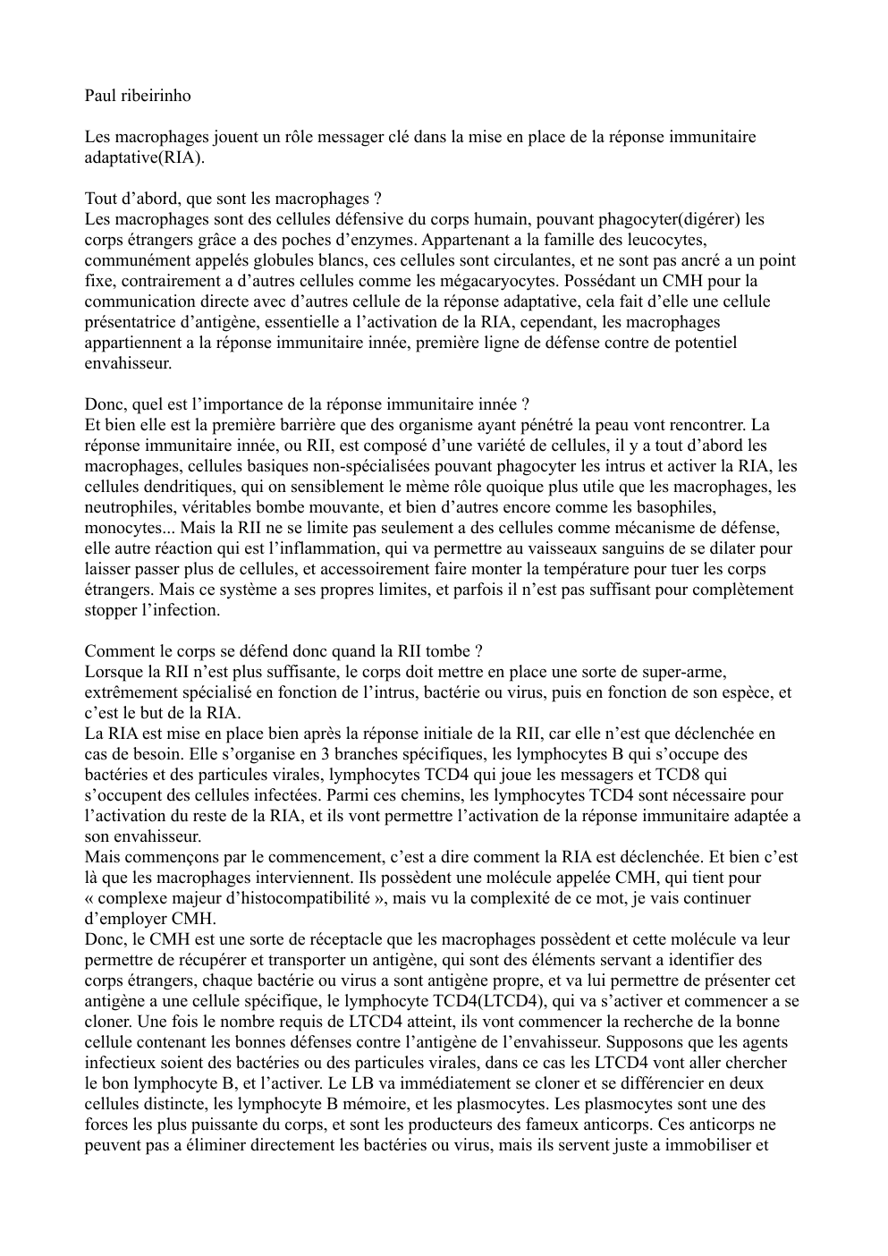 Prévisualisation du document Les macrophages