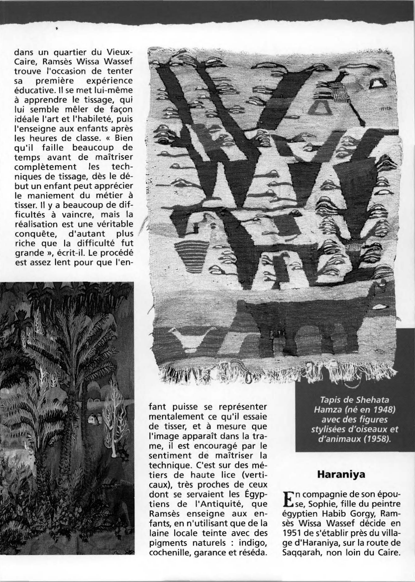 Prévisualisation du document Les magnifiques tapisseries de l'école de Ramsès Wissa Wassef