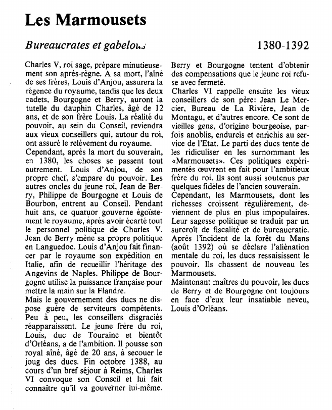 Prévisualisation du document Les MarmousetsBureaucrates et gabelou.