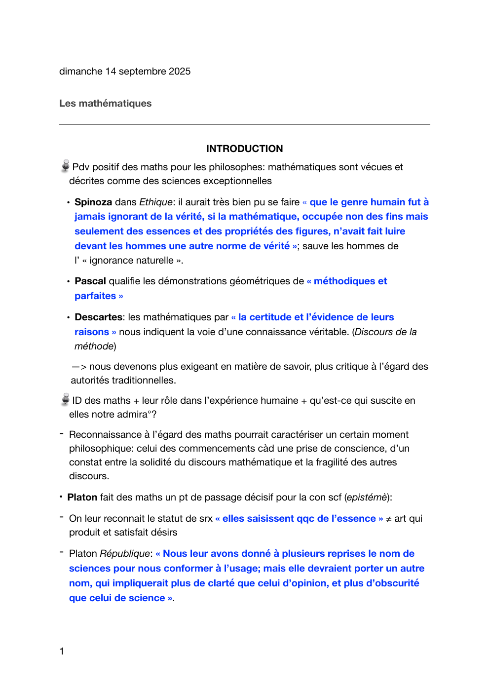 Prévisualisation du document Les mathématiques: fiche