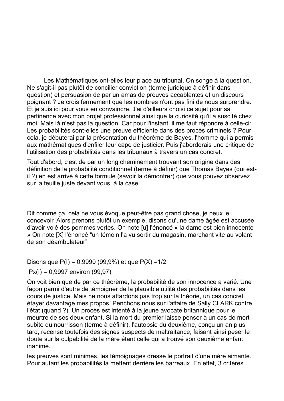 Prévisualisation du document Les Mathématiques ont-elles leur place au tribunal