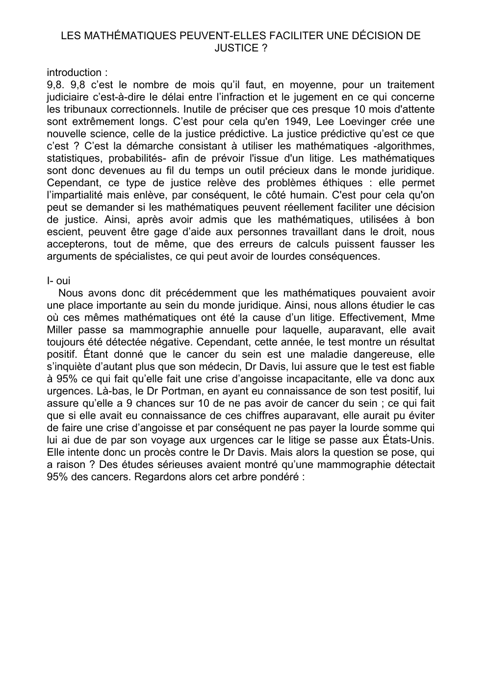 Prévisualisation du document LES MATHÉMATIQUES PEUVENT-ELLES FACILITER UNE DÉCISION DE  JUSTICE ?