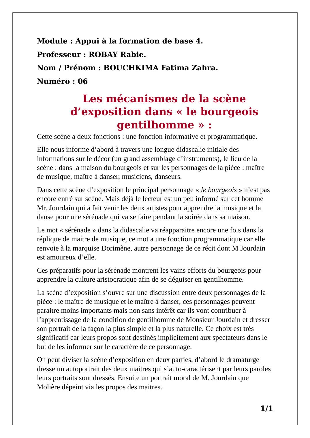 Prévisualisation du document Les mécanismes de la scène d’exposition dans « le bourgeois gentilhomme »