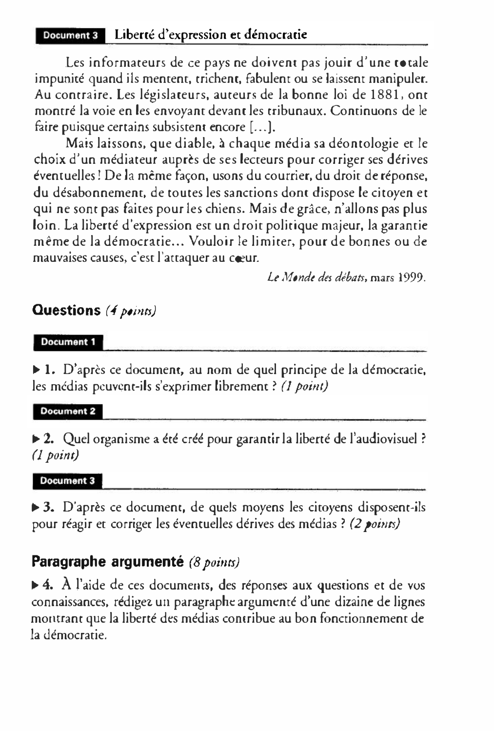 Prévisualisation du document Les médias et la démocratie.