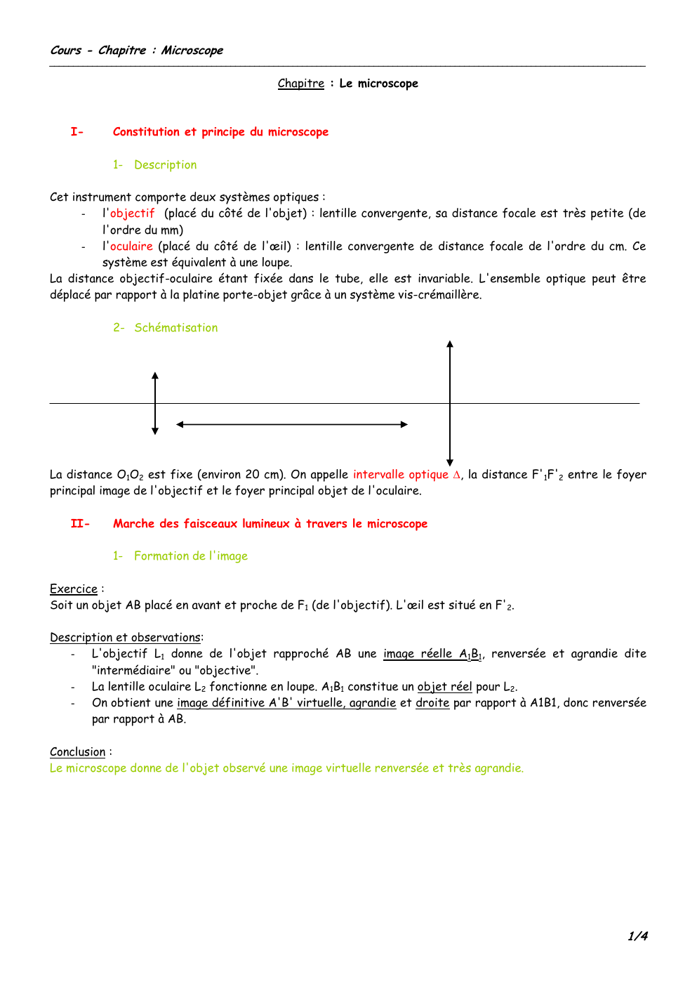 Prévisualisation du document Les microscopes