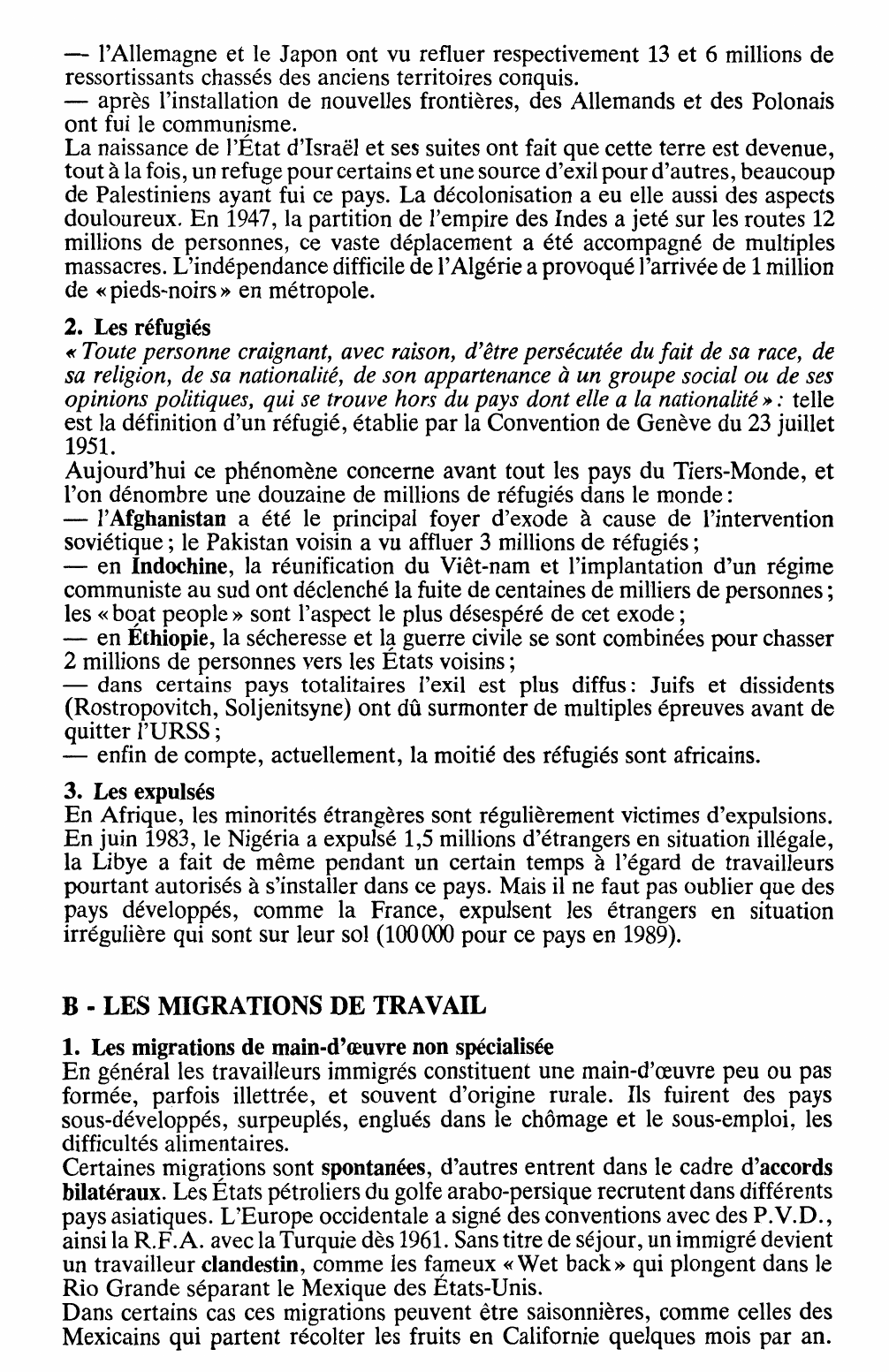 Prévisualisation du document Les migrations internationales (migrations touristiques exclues)