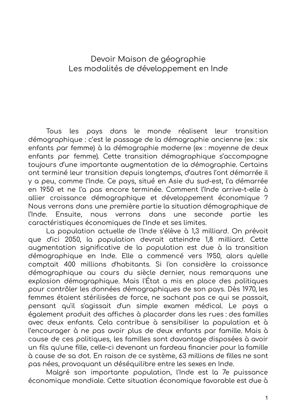 Prévisualisation du document Les modalités de développement en Inde
