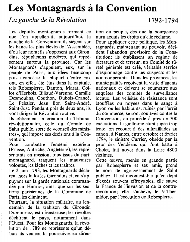 Prévisualisation du document Les Montagnards à la ConventionLa gauche de la Révolution.