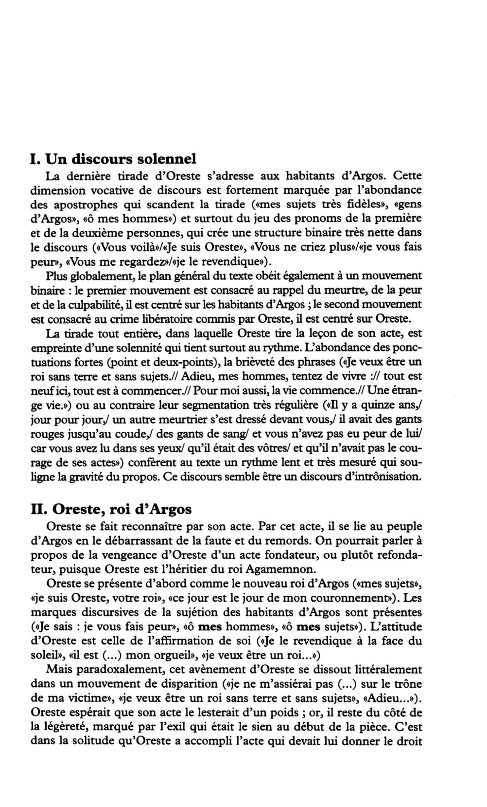 Prévisualisation du document Les Mouches de Sartre, Acte III, scène 6: le départ d'Oreste (lecture méthodique)
