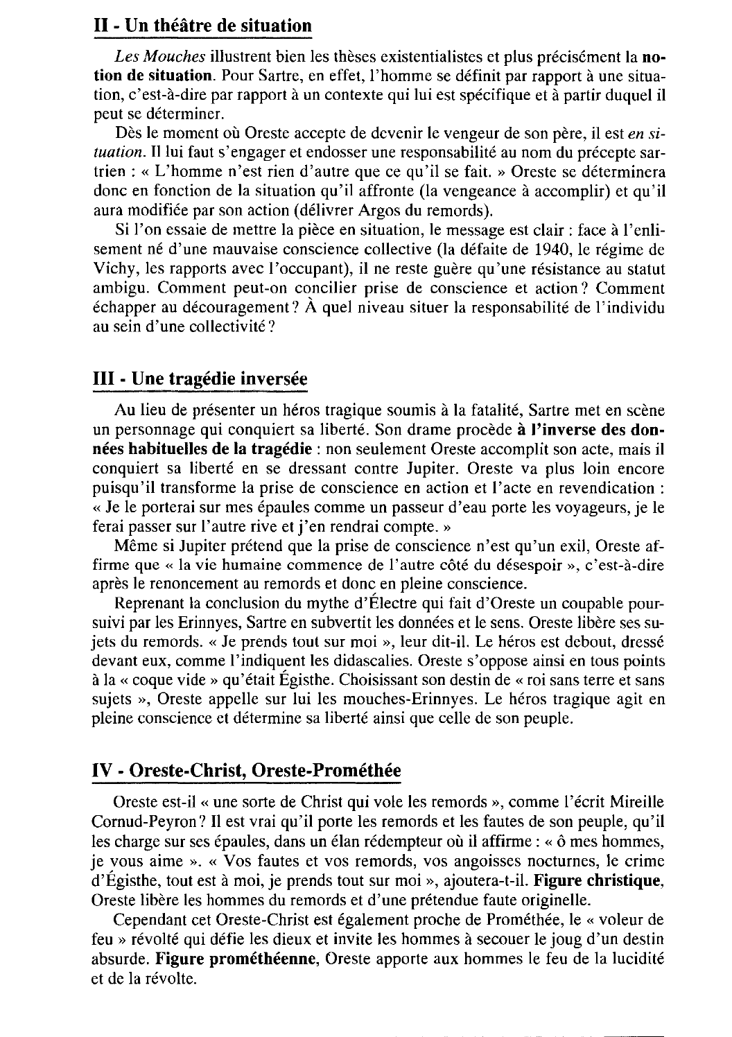 Prévisualisation du document Les Mouches de Sartre (résumé et analyse)