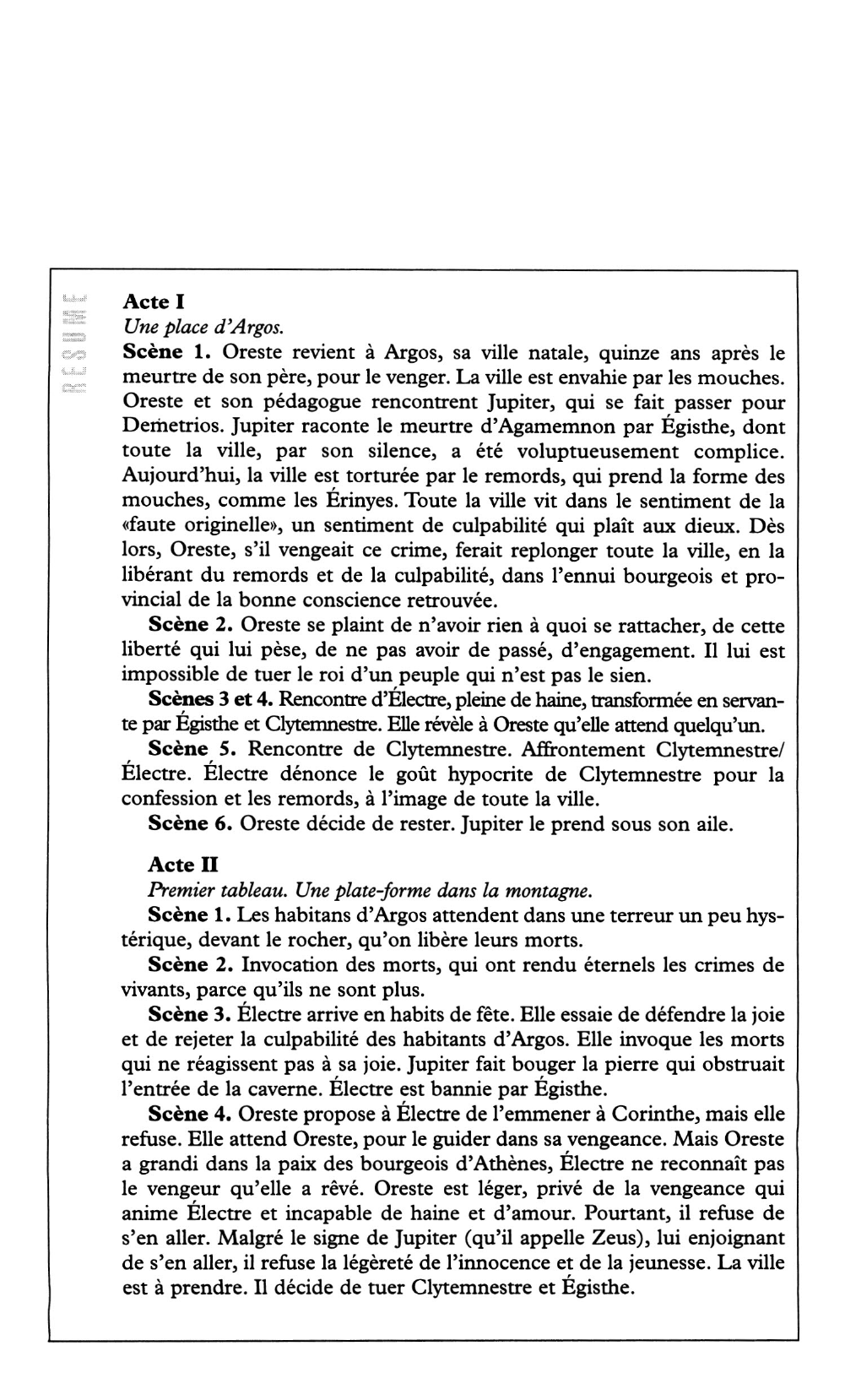 Prévisualisation du document Les Mouches - Jean-Paul Sartre (Résumé des actes et scènes)