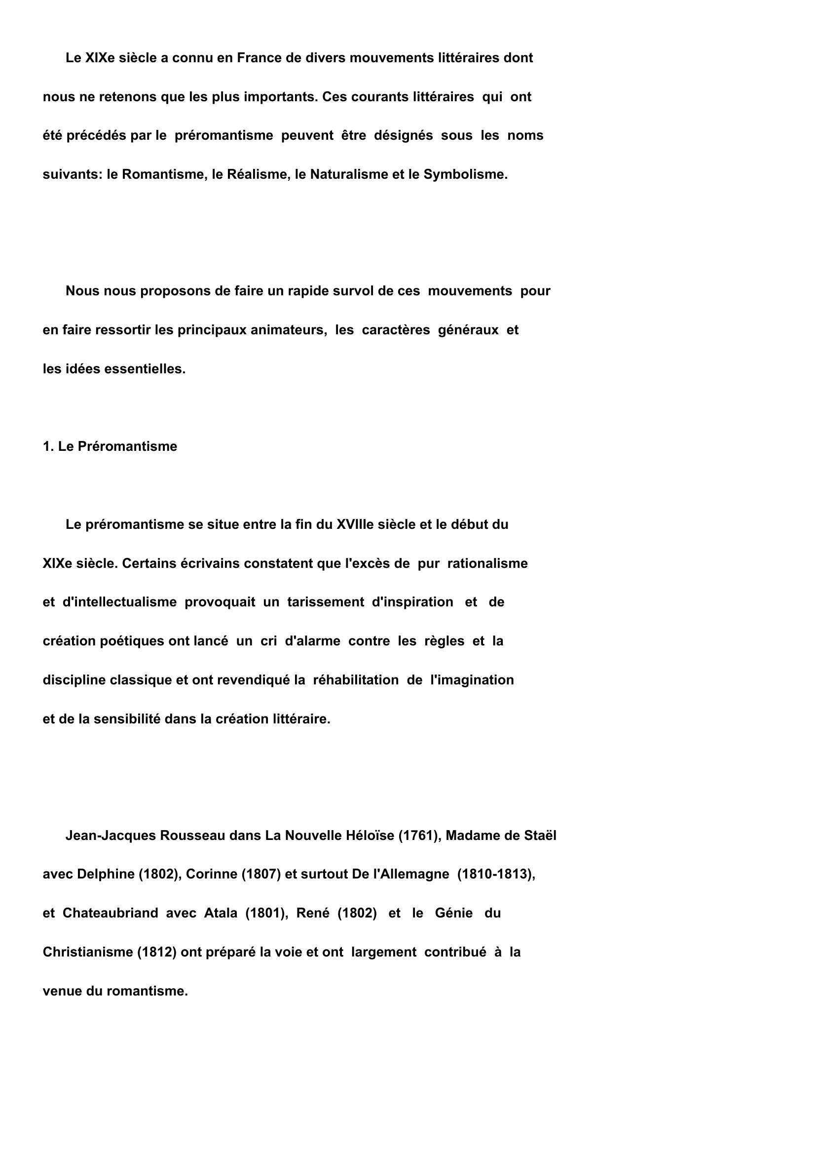 Prévisualisation du document LES MOUVEMENTS LITTÉRAIRES AU XIXe SIÈCLE