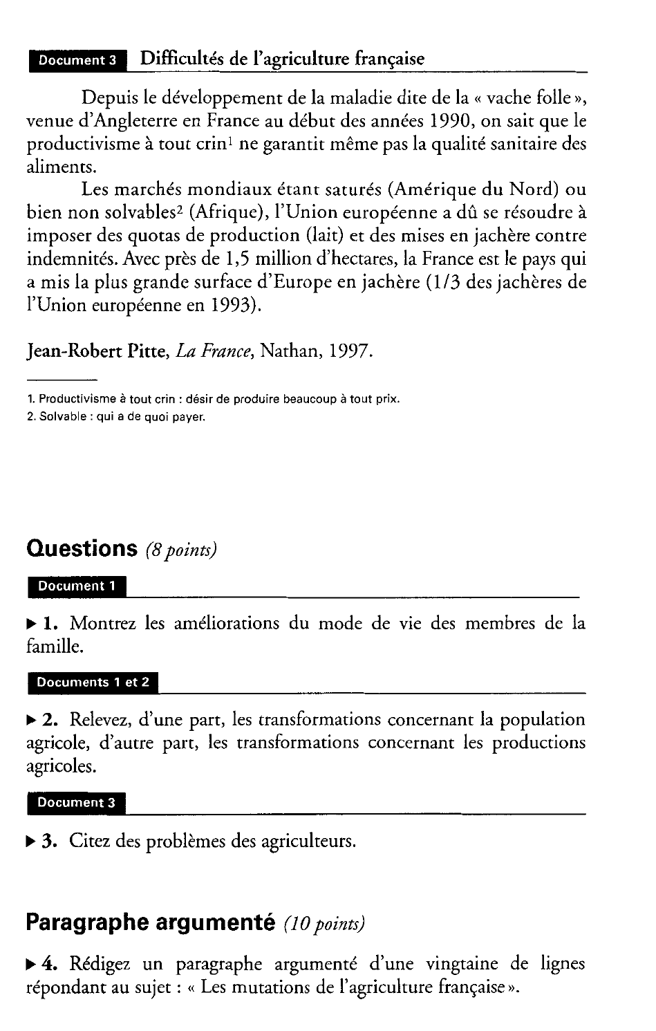 Prévisualisation du document Les mutations de l'agriculture française ?