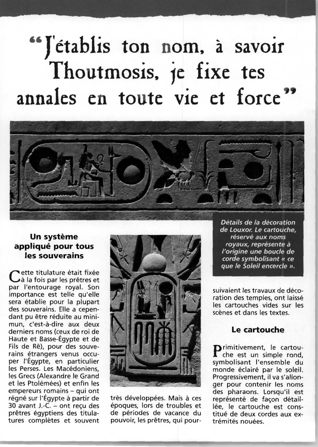 Prévisualisation du document Les noms de pharaons