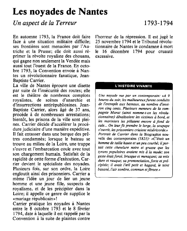 Prévisualisation du document Les noyades de NantesUn aspect de la Terreur.
