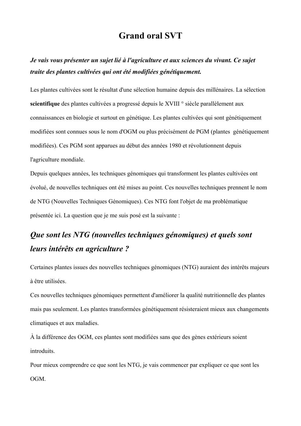Prévisualisation du document LES NTG (Nouvelles techniques génomiques)