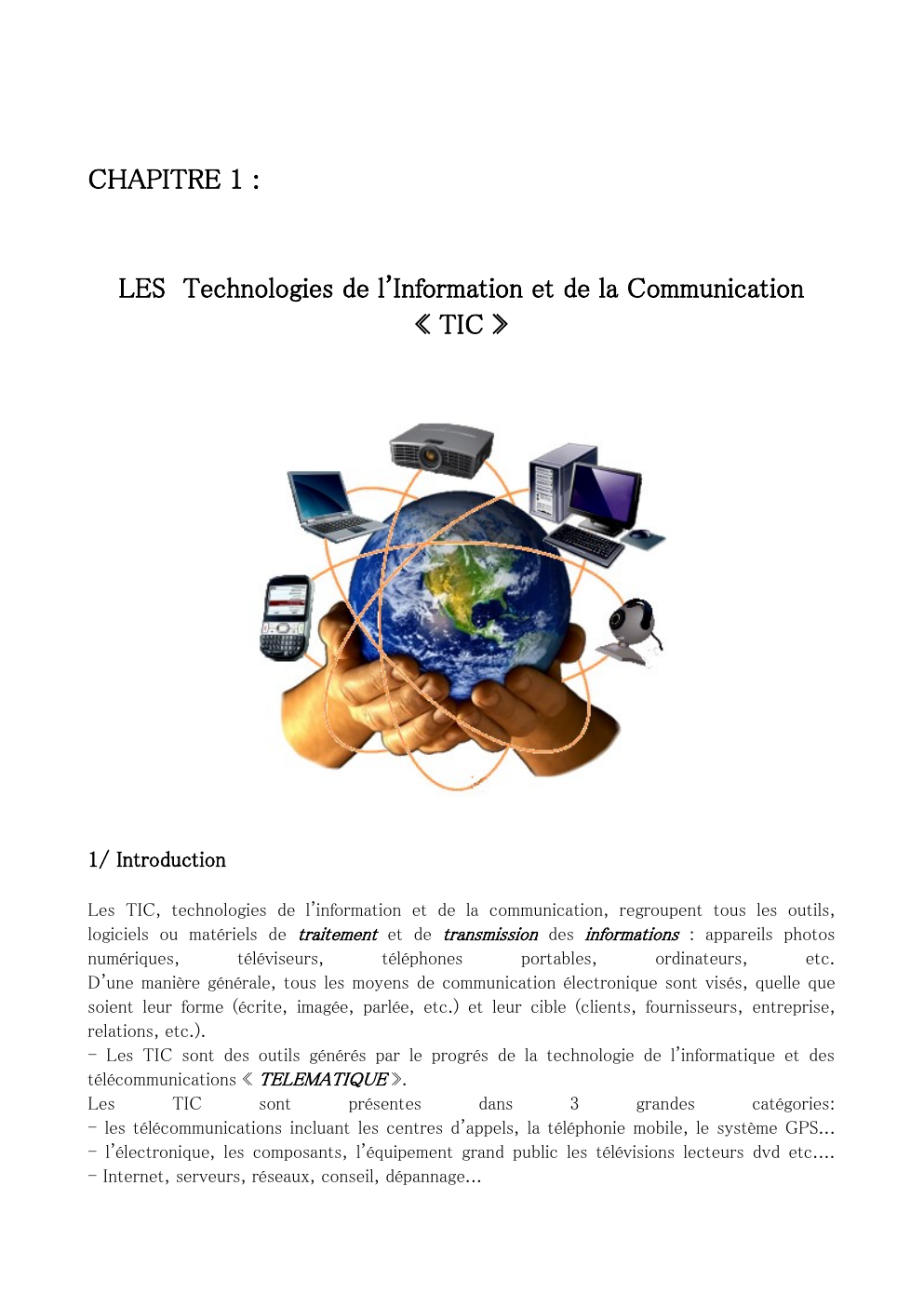 Prévisualisation du document LES NTIC ET LA POPULATION SCOLAIRE