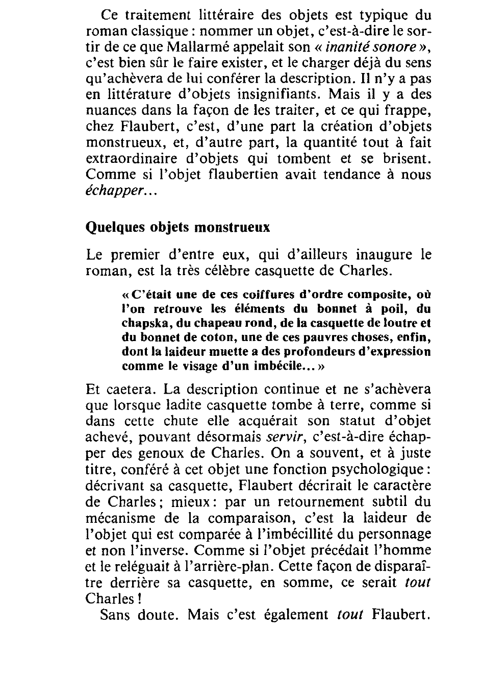 Prévisualisation du document Les objets dans Madame Bovary de Flaubert