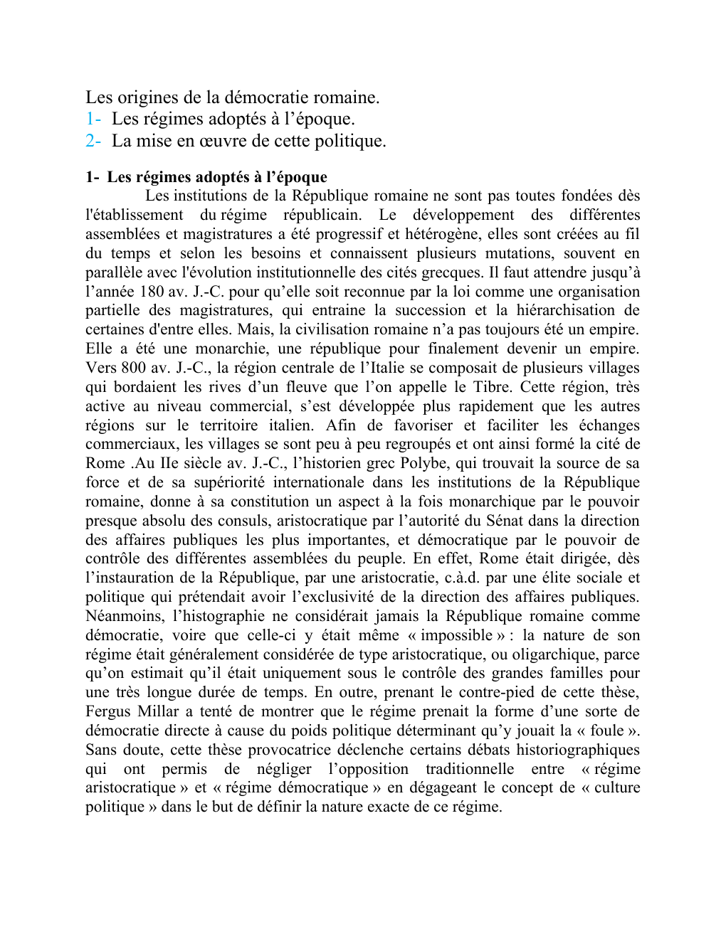 Prévisualisation du document Les origines de la démocratie romaine.
