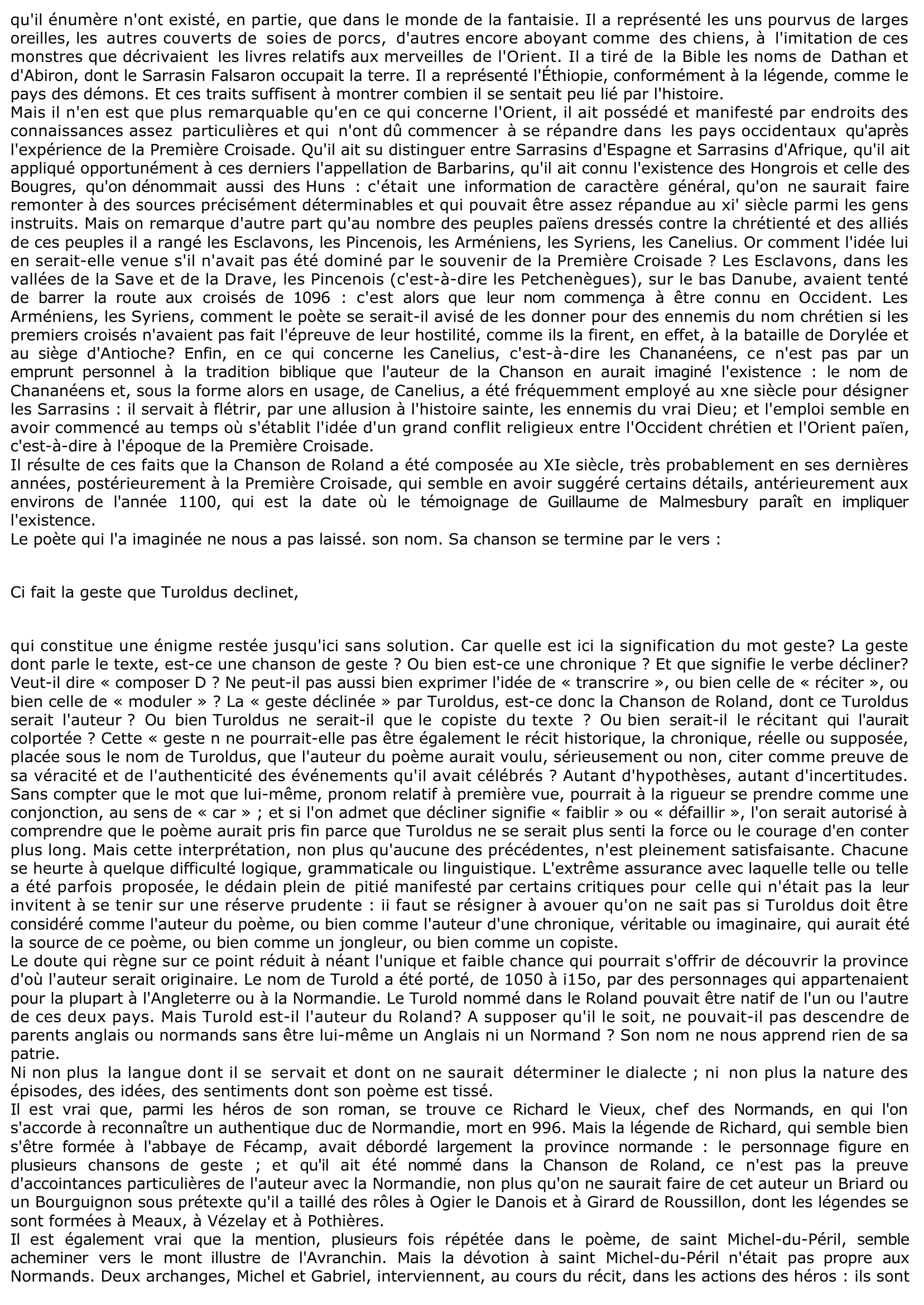 Prévisualisation du document LES ORIGINES DU POEME: LA CHANSON DE ROLAND