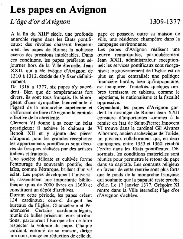 Prévisualisation du document Les papes en AvignonL'âge d'or d'Avignon.