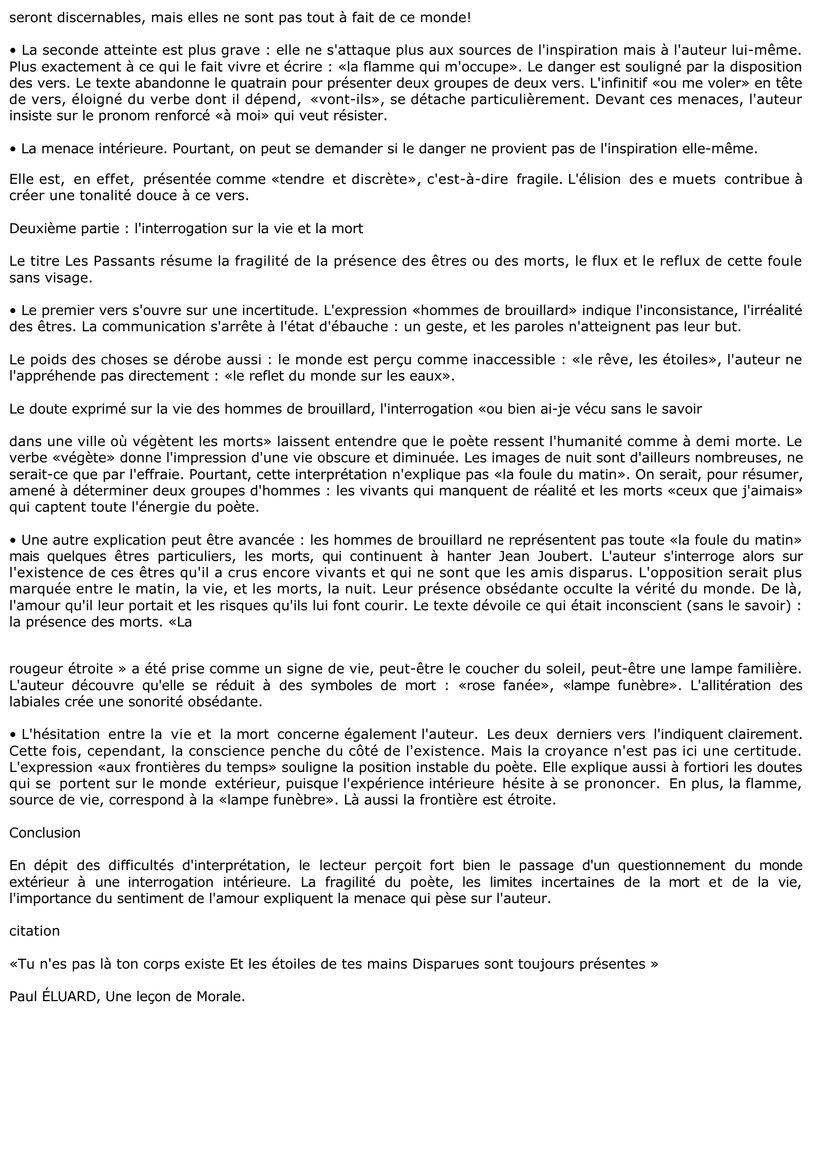 Prévisualisation du document Les passants - Jean JOUBERT, Campagnes secrètes