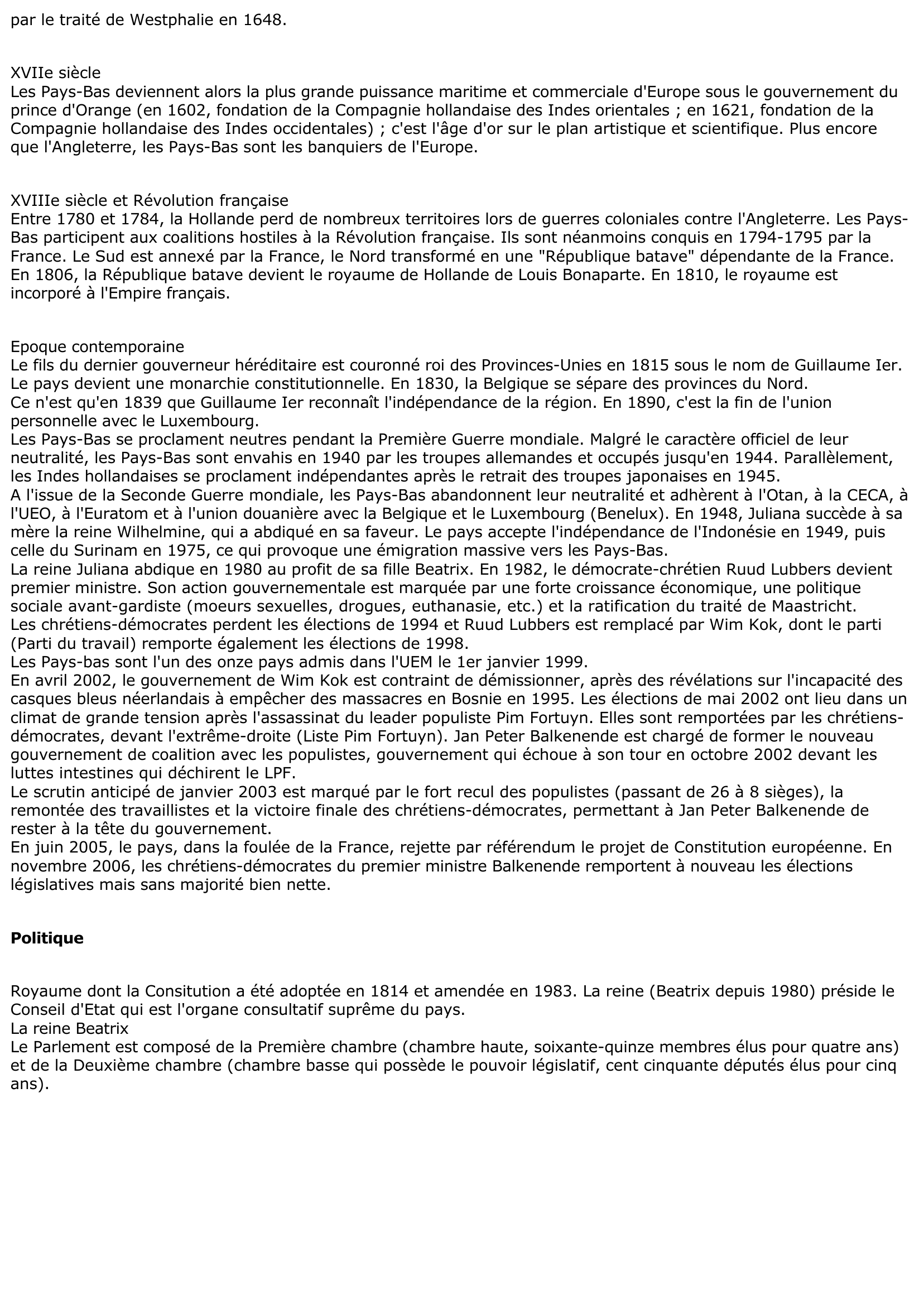 Prévisualisation du document LES PAYS-BAS (carte, population, administration, géographie)  ?