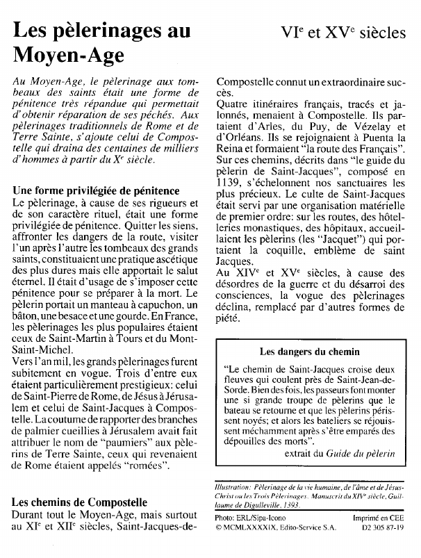 Prévisualisation du document Les pèlerinages au	VIe et XVe sièclesMoyen-Age.