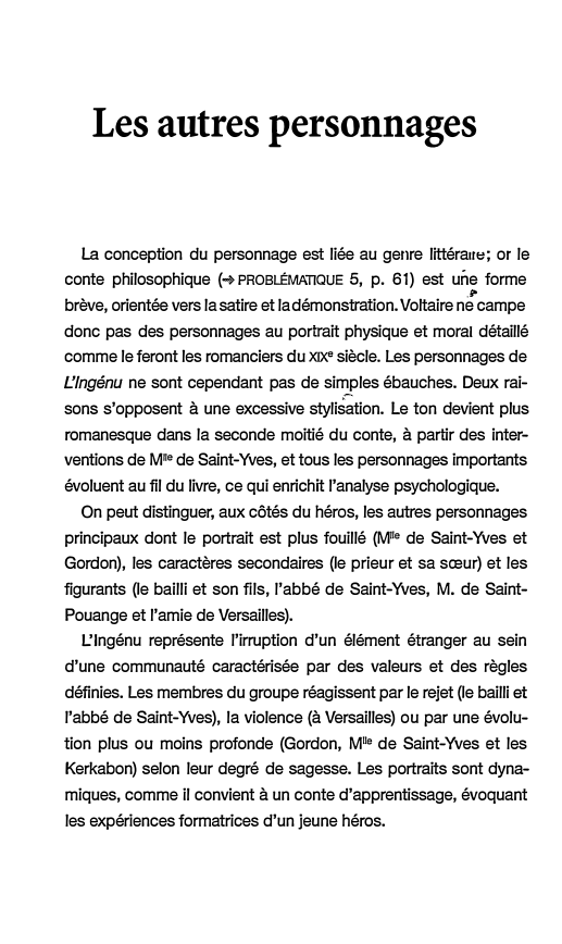 Prévisualisation du document Les personnages - Commentaire de L'Ingénu de Voltaire