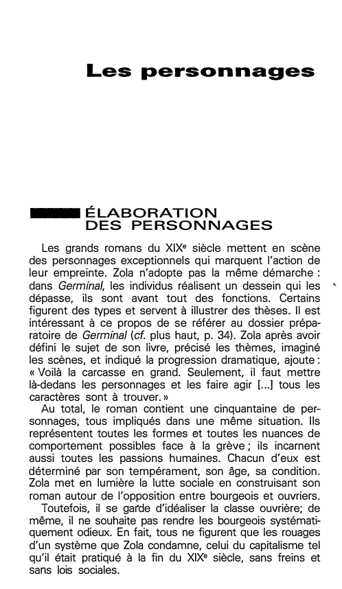Prévisualisation du document Les personnages de Germinal (Zola)