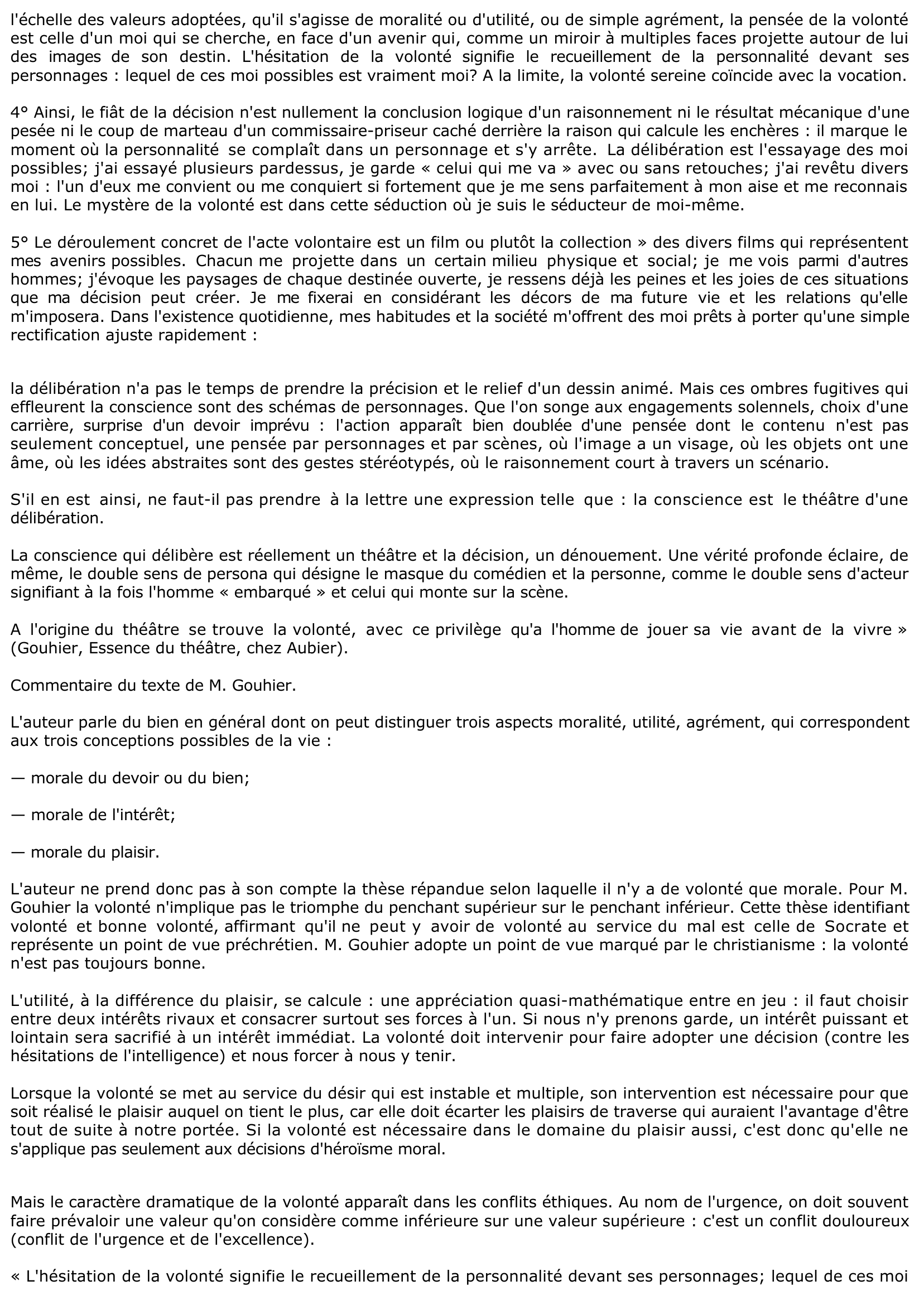 Prévisualisation du document LES PHASES DE L'ACTE VOLONTAIRE LE DRAME DE LA VOLONTÉ