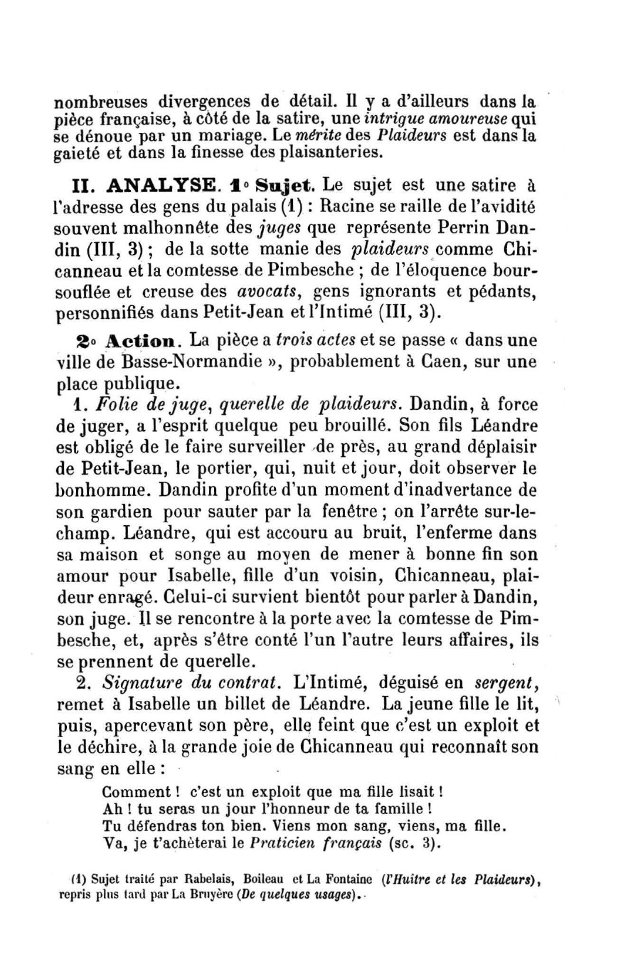 Prévisualisation du document LES PLAIDEURS DE RACINE (résumé et critique)