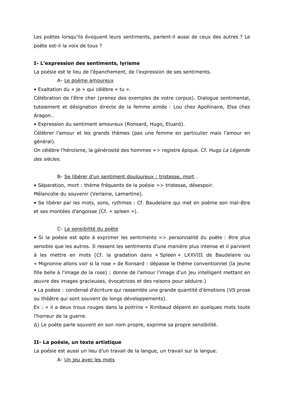 Prévisualisation du document Les poètes lorsqu’ils évoquent leurs sentiments, parlent-il aussi de ceux des autres ? Le
poète est-il la voix de tous...