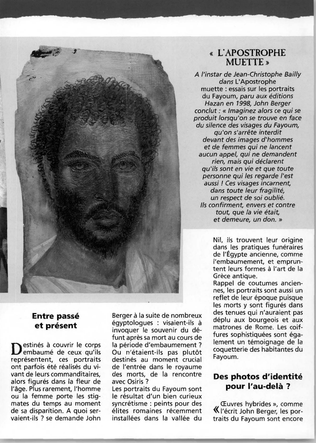 Prévisualisation du document Les portraits du Fayoum selon John Berger