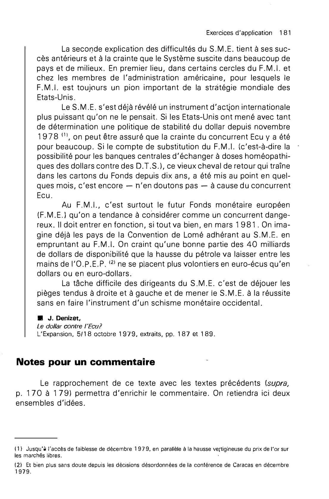 Prévisualisation du document Les premiers pas du S.M.E. — Une opinion française